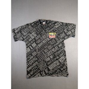 Vintage 90s Rock Station Shirt AOP Metallica Nirvana‎ Pearl Jam L Single Stitch